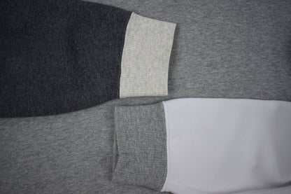 [L] Contrast Panelled Grey Sweatshirt