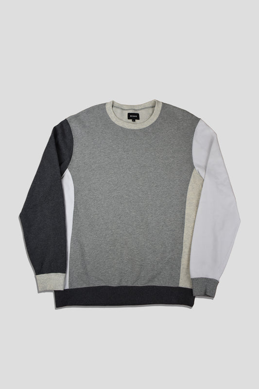 [L] Contrast Panelled Grey Sweatshirt