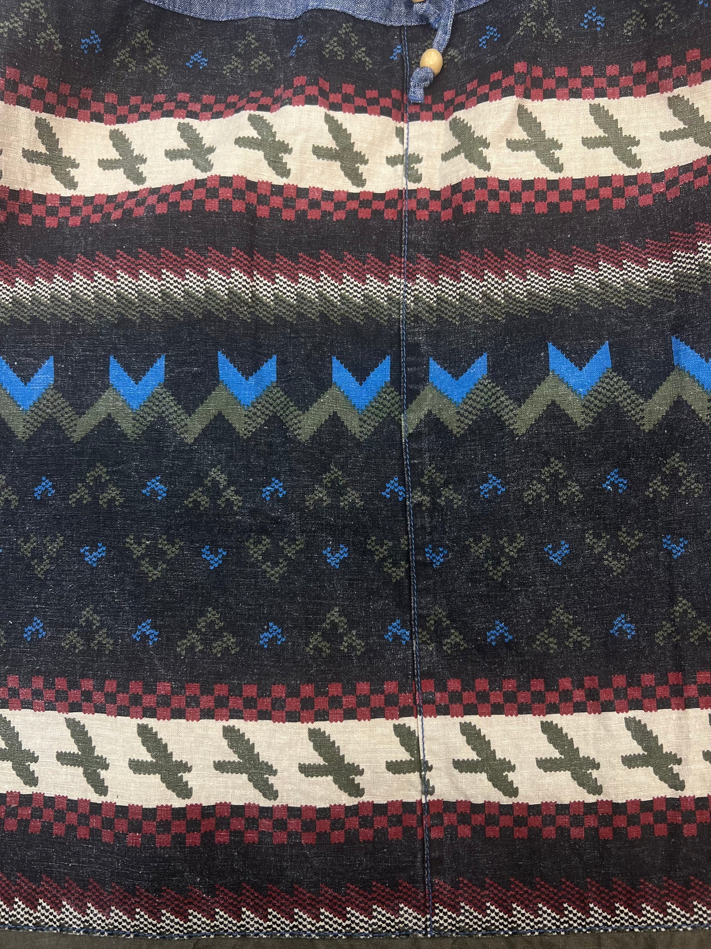 Native Pattern Chambray/Hemp Skirt