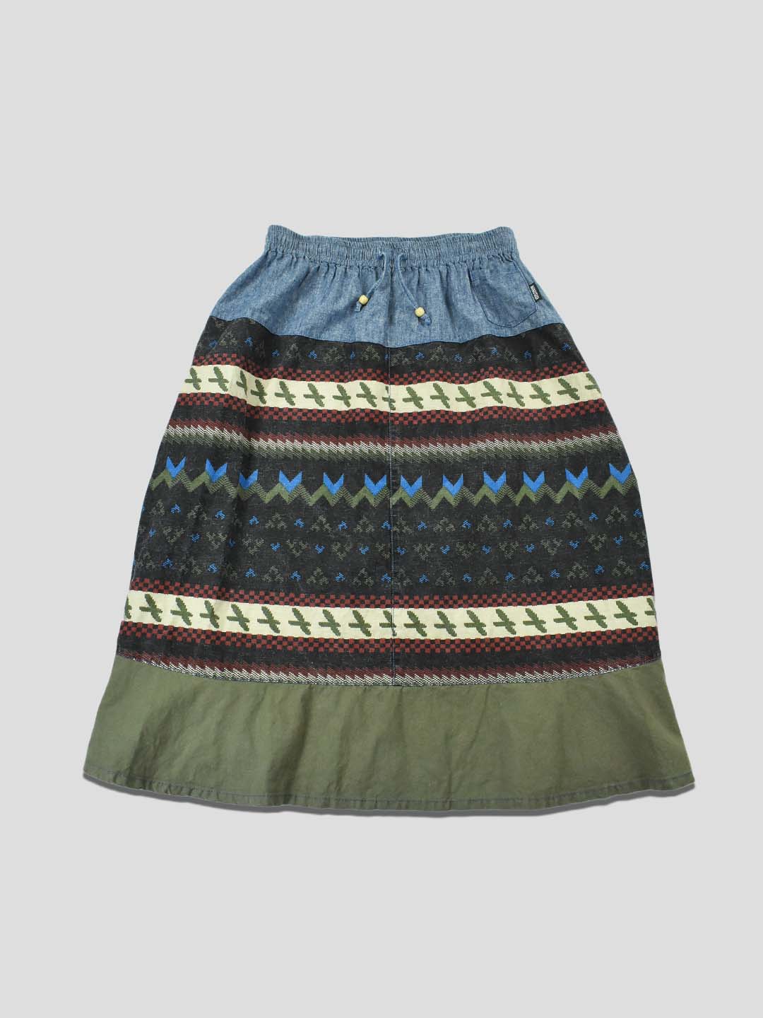 Native Pattern Chambray/Hemp Skirt