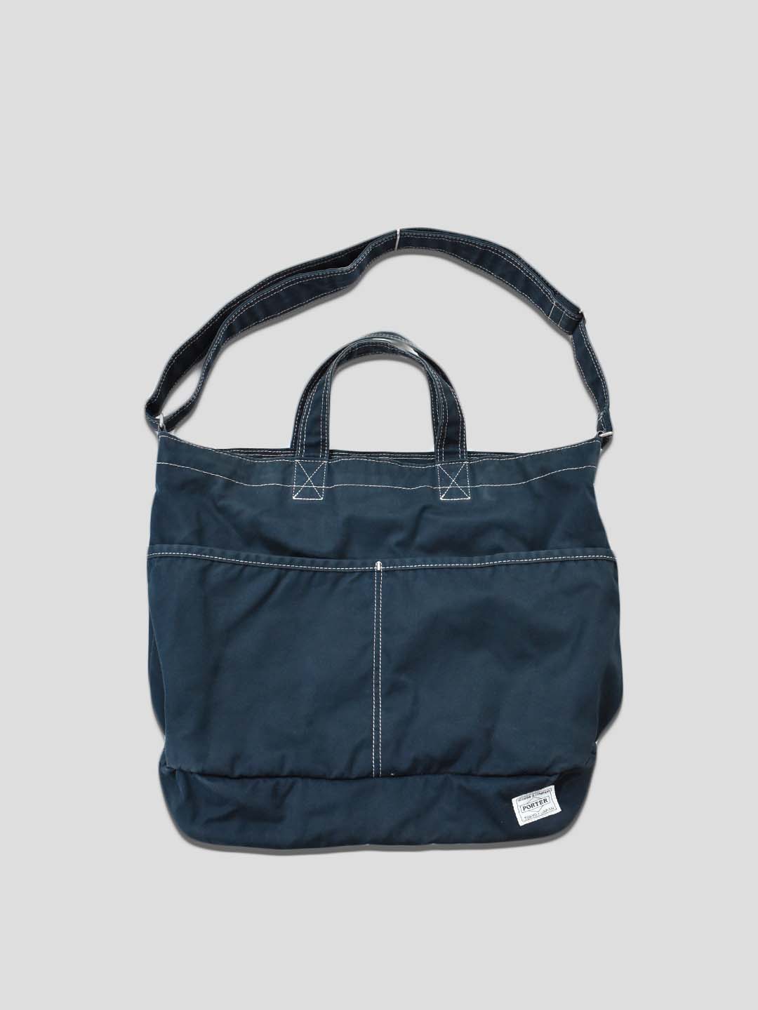 2-Way Contrast Stitch Shoulder Bag